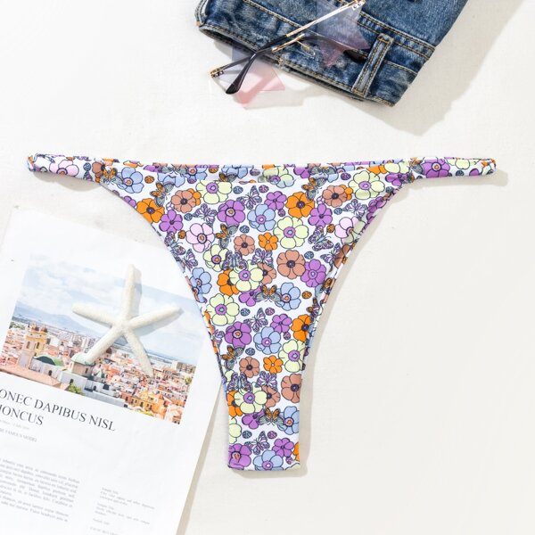 

Floral Random Print Bikini Panty, Multicolor
