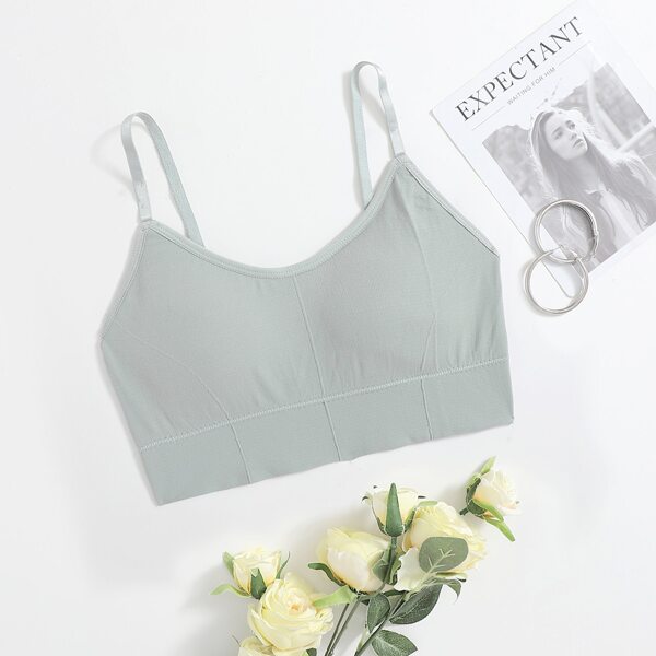 

Plain Thin Strap Bralette, Grey