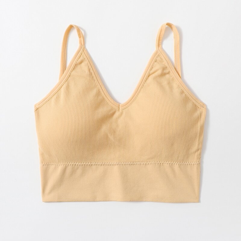 

Solid Rib Longline Bra, Yellow