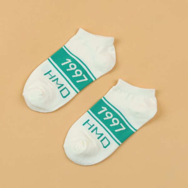 

Letter Graphic Ankle Socks, White