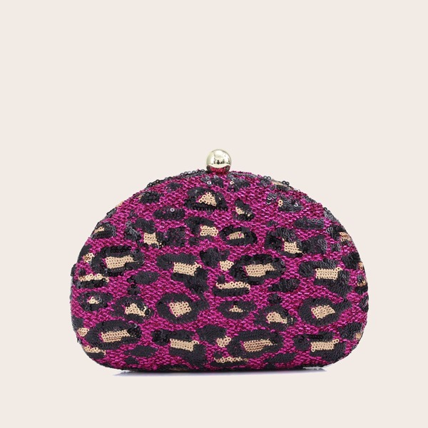 

Allover Sequin Decor Clutch Bag, Hot pink