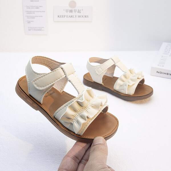 

Toddler Girls Ruffle Decor Sandals, Beige