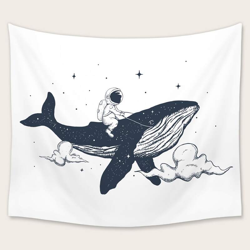 

Astronaut & Whale Tapestry, Multicolor