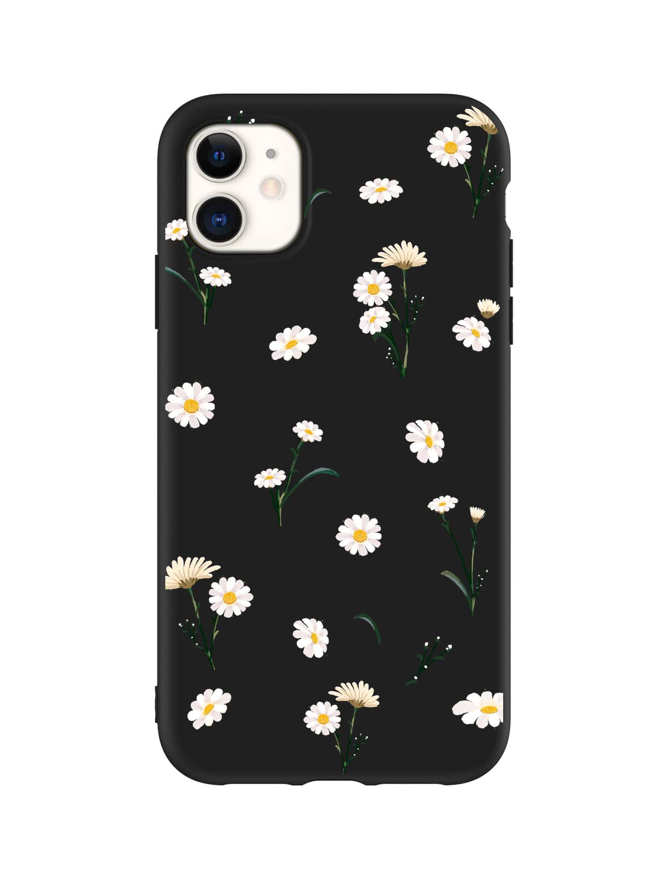 Flower Print Phone Case - Black - View 1
