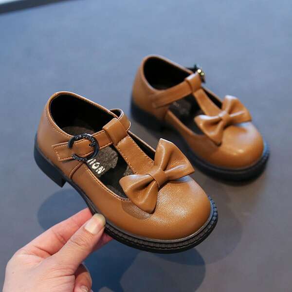 

Girls Bow Decor Flats, Brown