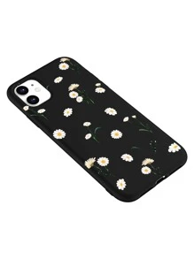 Flower Print Phone Case - Black - View 3