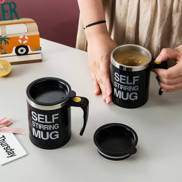 

1pc Automatic Self Stirring Mug Coffee Cup, Black