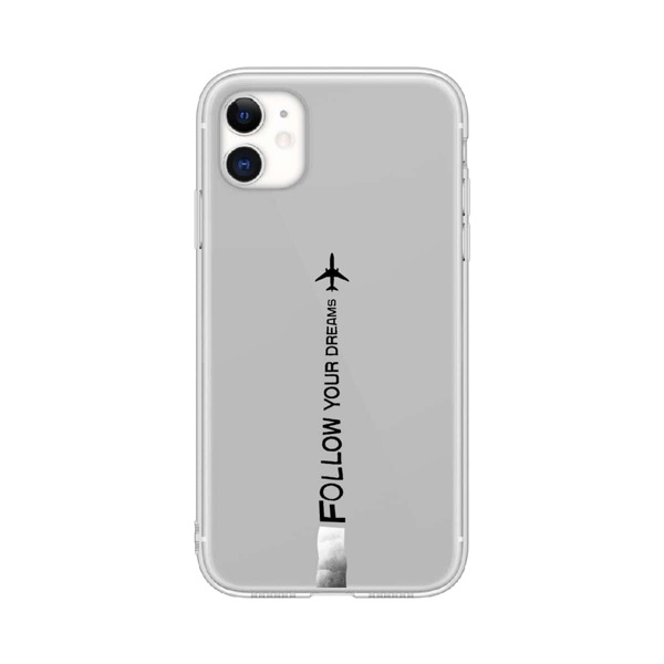 

Slogan Graphic Phone Case, Clear