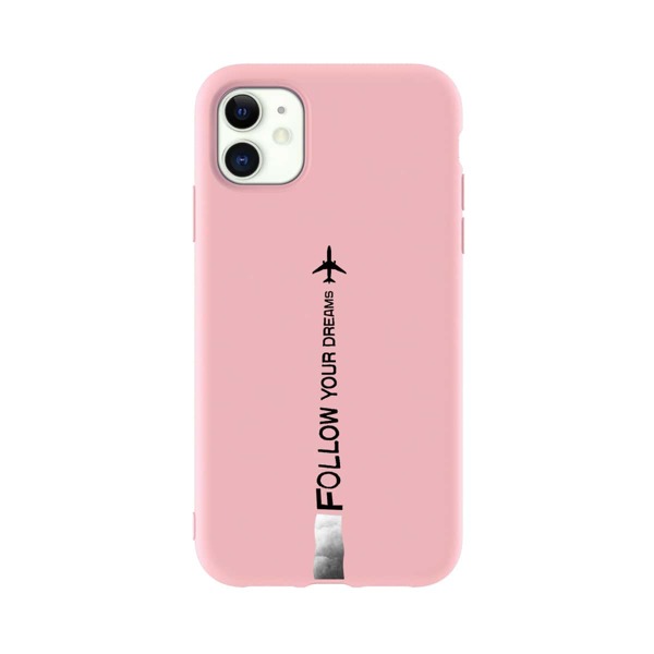 

Slogan Graphic Phone Case, Baby pink