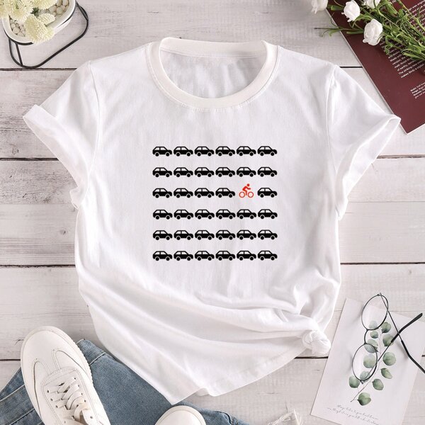 

Graphic Print Crew Neck Tee, White
