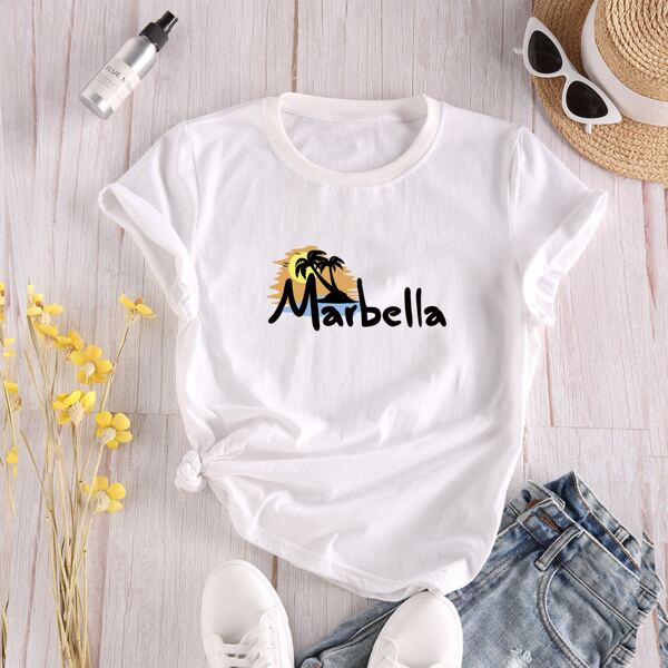 

Letter Graphic Short Sleeve Tee, White