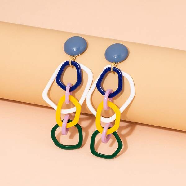 

Link Geometric Drop Earrings, Multicolor