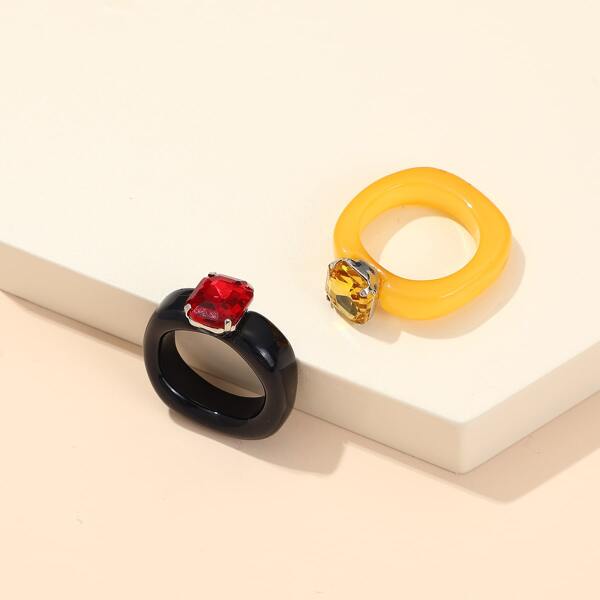 

2pcs Resin Ring, Multicolor