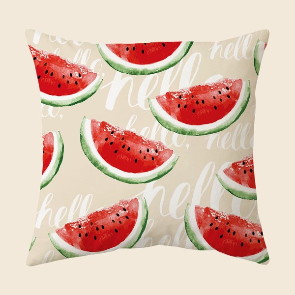

Watermelon Print Cushion Cover Without Filler, Multicolor