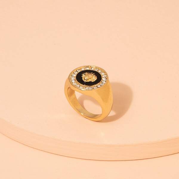 

Rhinestone Detail Ring, Gold