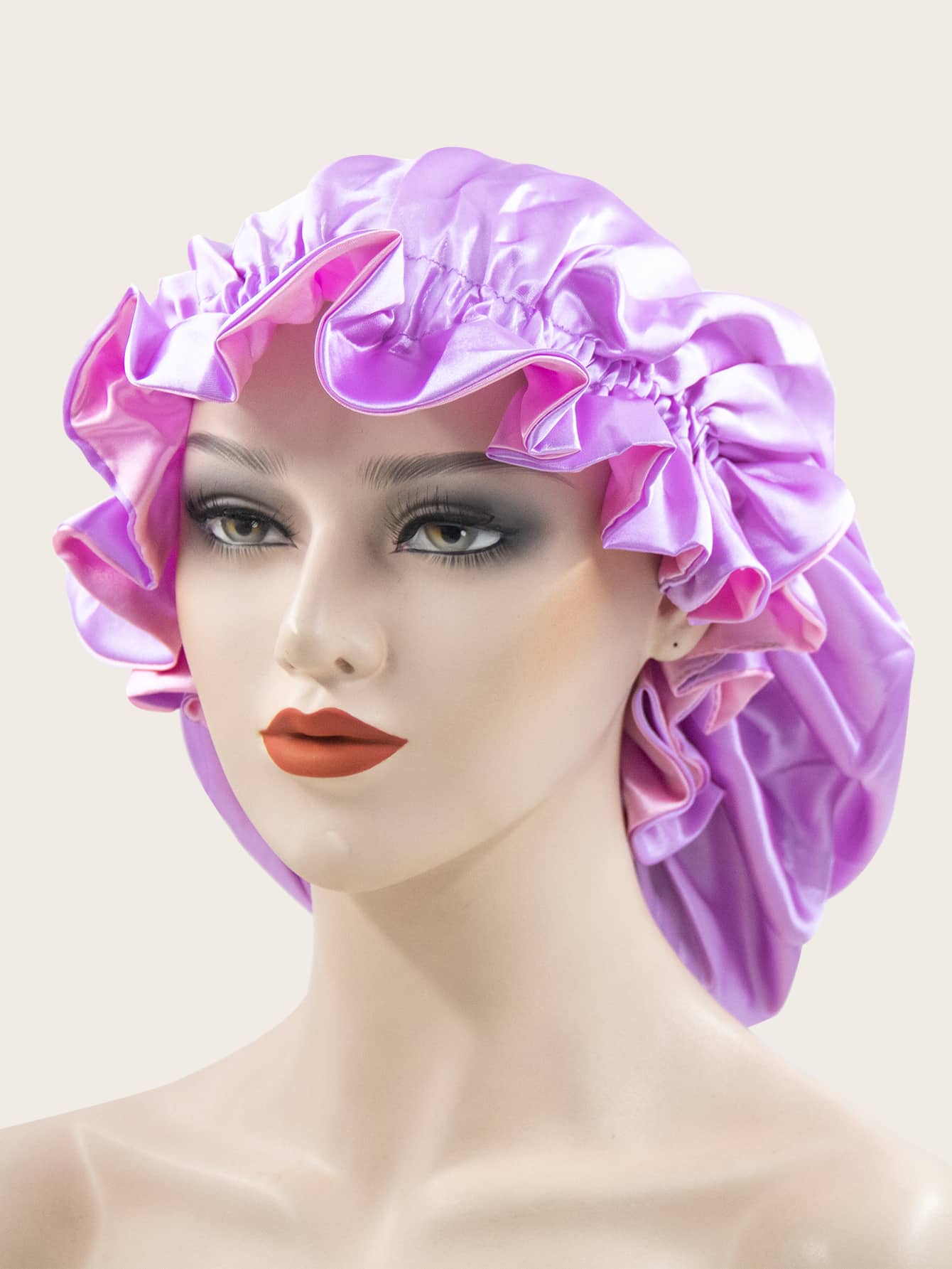 Mũ Ruched đơn giản - Màu tím hoa cà - Xem 1