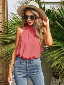 Top unicolore - Rose orangé - Voir 3