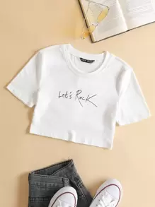 Áo thun Slogan Giải trí - trắng - Xem 1