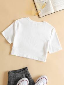 Áo thun Slogan Giải trí - trắng - Xem 2