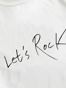 Áo thun Slogan Giải trí - trắng - Xem 3