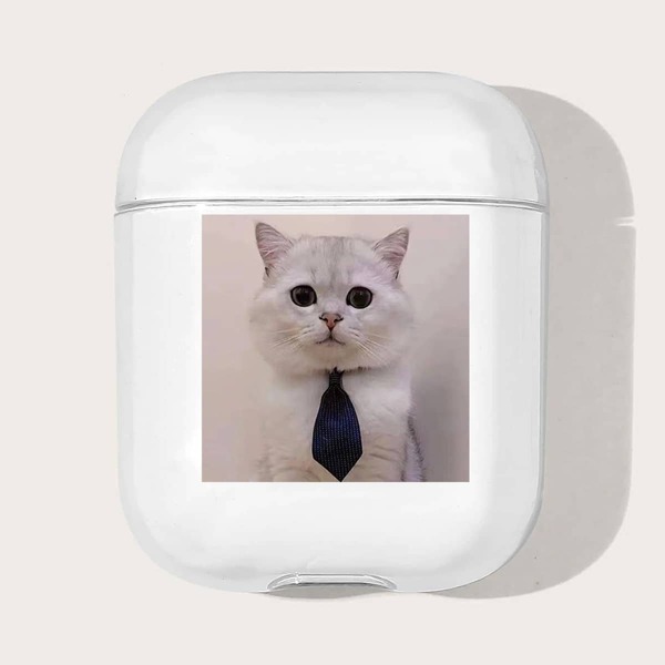 

Cat Print Case For AirPods, Clear