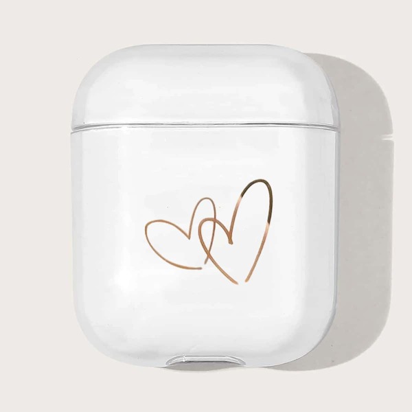 

Heart Print Case For AirPods, Clear