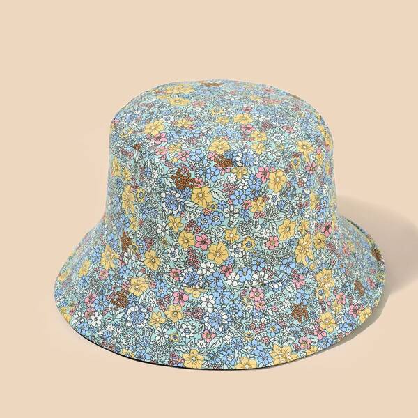 

Flower Print Reversible Bucket Hat, Multicolor