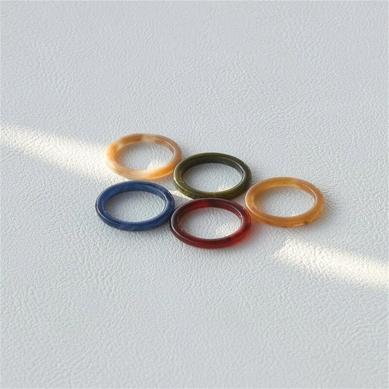 

5pcs Resin Ring, Multicolor