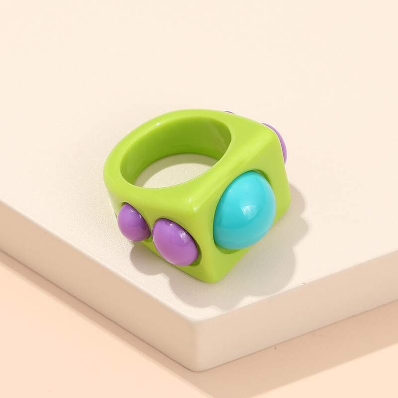 

1pc Resin Ring, Multicolor