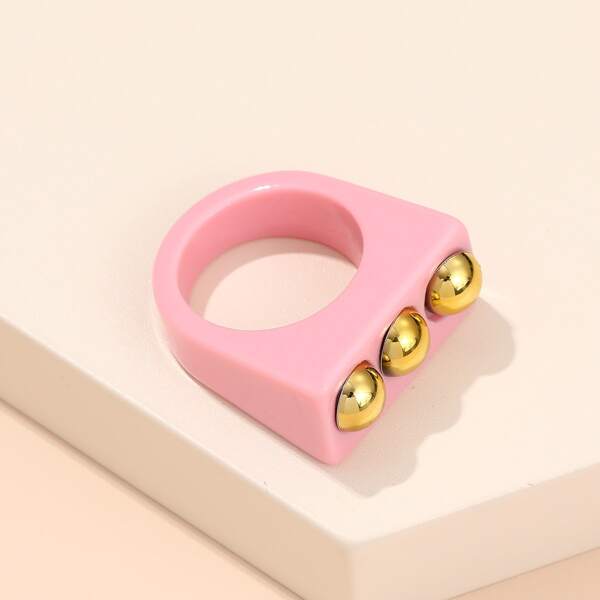 

1pc Resin Ring, Pink