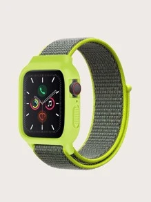 螢光綠二合一尼龍錶帶和保護殼適用於Apple Watch - 彩色 - 查看 1