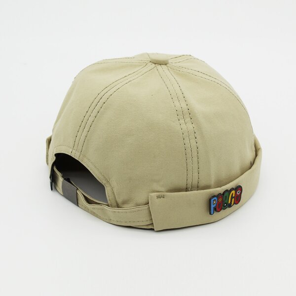 

Men Letter Decor Docker Hat, Beige