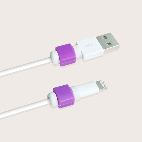 

5pcs Simple Data Cable Protector, Purple