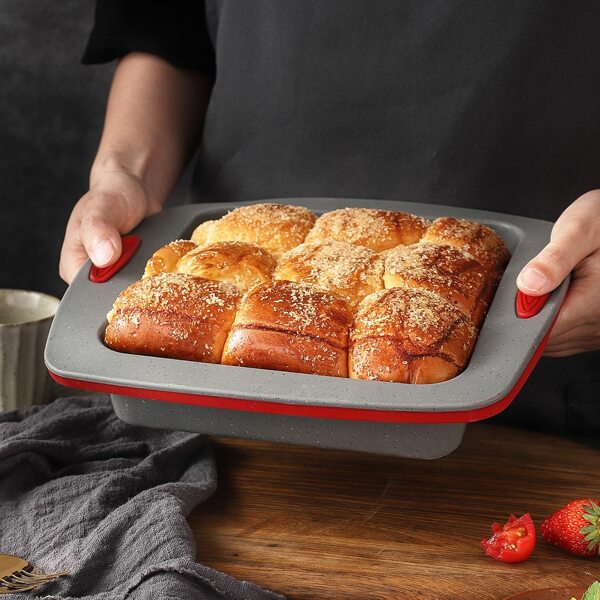 

1pc 8 Inch Rectangle Cake Mold, Grey