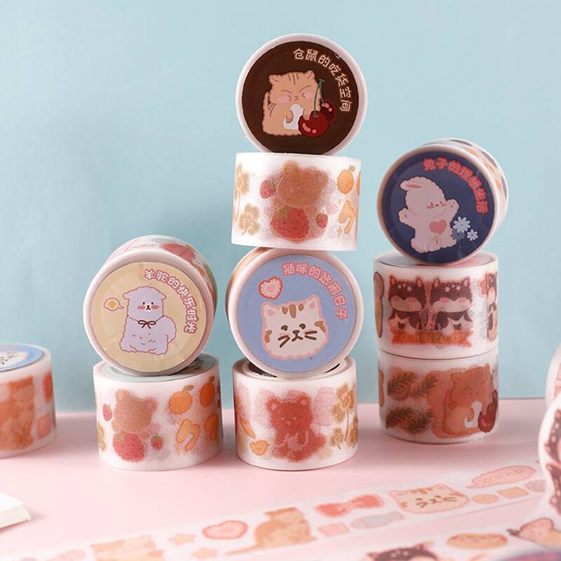 

1roll Random Cartoon DIY Tape, Multicolor