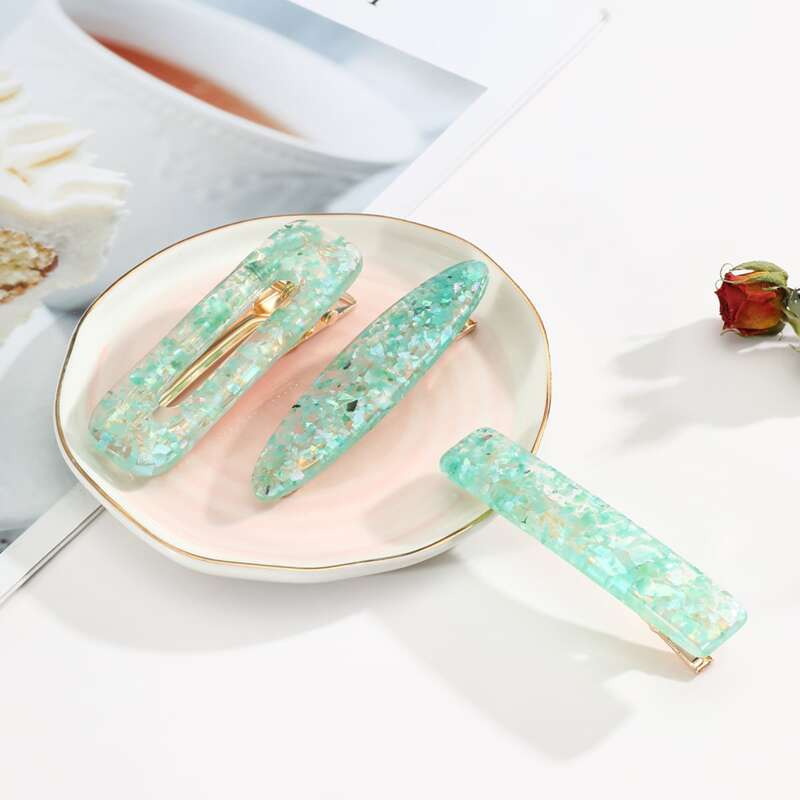 

3pcs Glitter Hair Clip, Multicolor