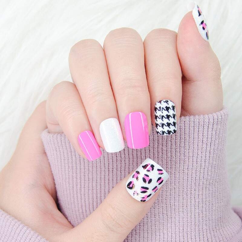 

24pcs Leopard Fake Nail & 1sheet Tape & 1pc Nail File, Multicolor