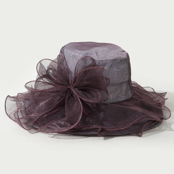

Mesh Decor Bucket Hat, Purple