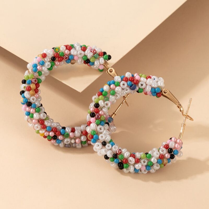 

Colorful Hoop Earrings, Multicolor