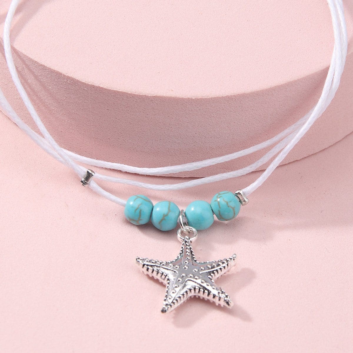 

Starfish Decor Anklet, Silver