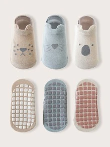 3雙嬰兒卡通圖案襪子