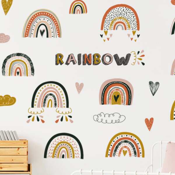

Rainbow Print Kids Wall Sticker, Multicolor