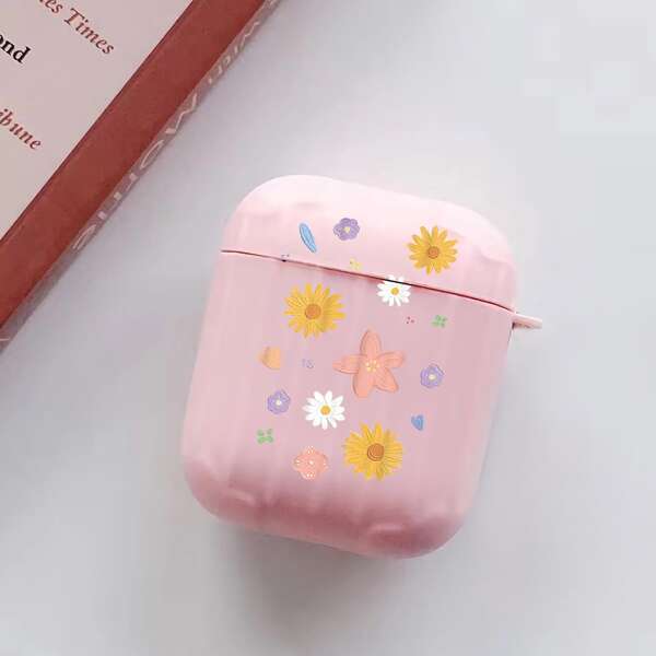 

Чехол для AirPods с цветочным принтом, Нежний розовый мягко