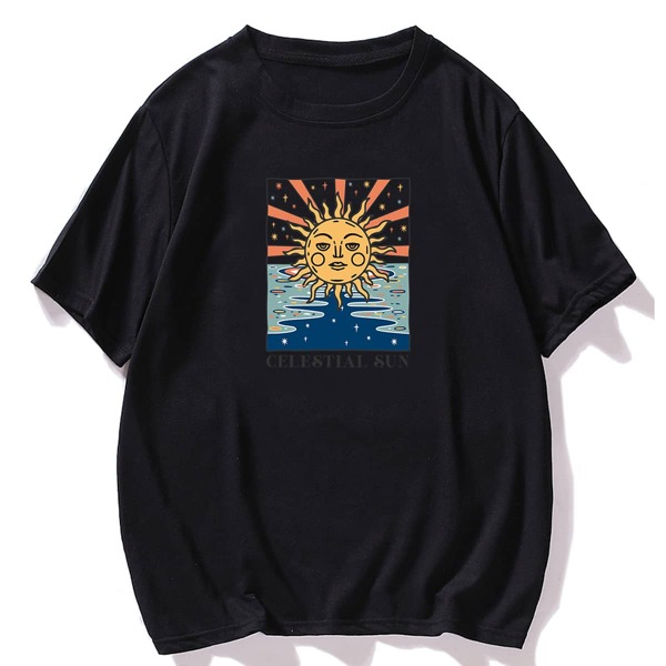 

Men Sun Print Tee, Black