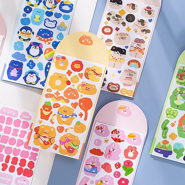 

2sheets Cartoon Graphic Random Sticker, Multicolor