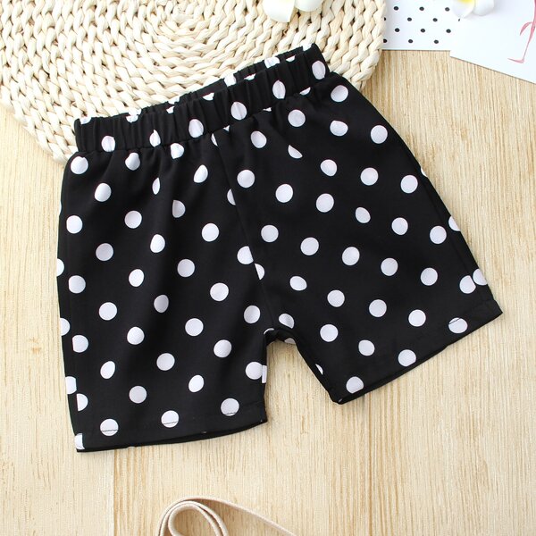 

Baby Girl Cartoon Rabbit Tee & Polka Dot Shorts, Multicolor