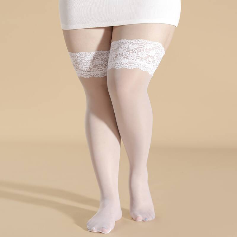 

Plus Size Over The Knee Socks, White