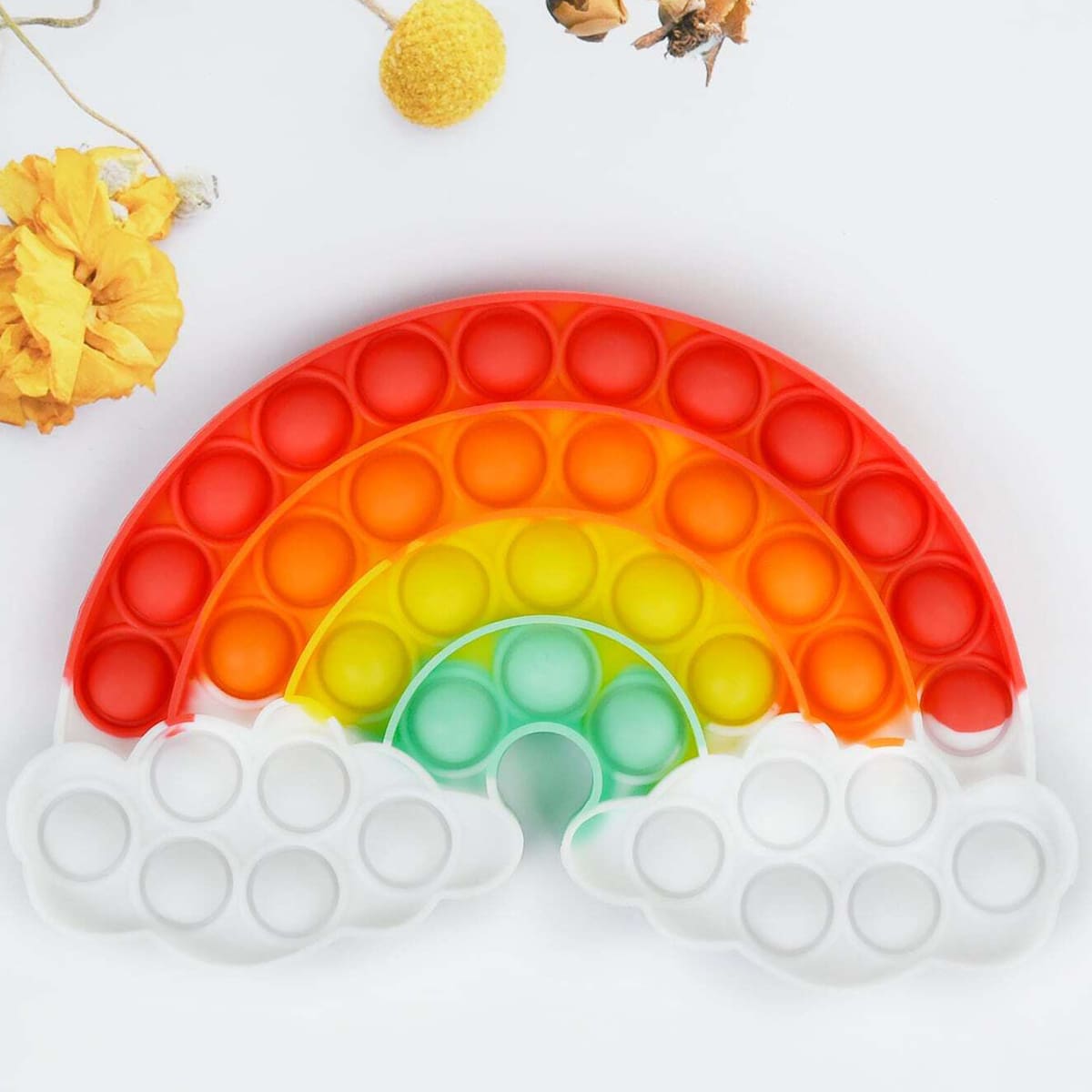

1pc Rainbow Stress Relief Bubble Toy, Multicolor