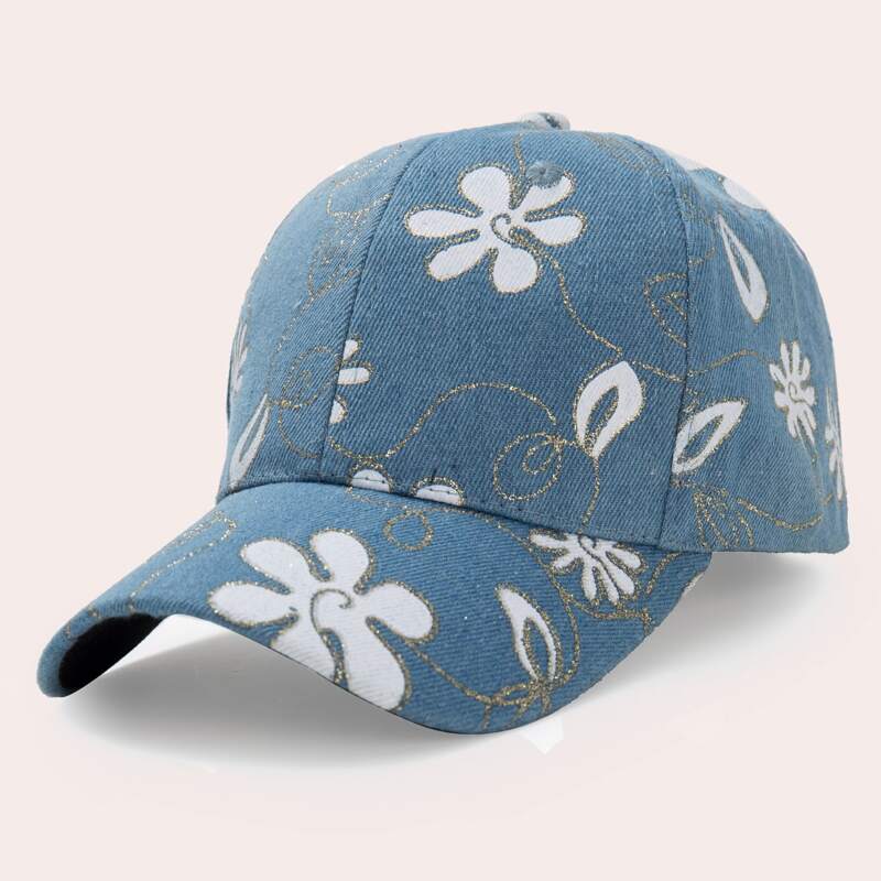 

Floral Pattern Baseball Cap, Blue