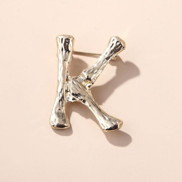 

Letter Design Brooch, Gold